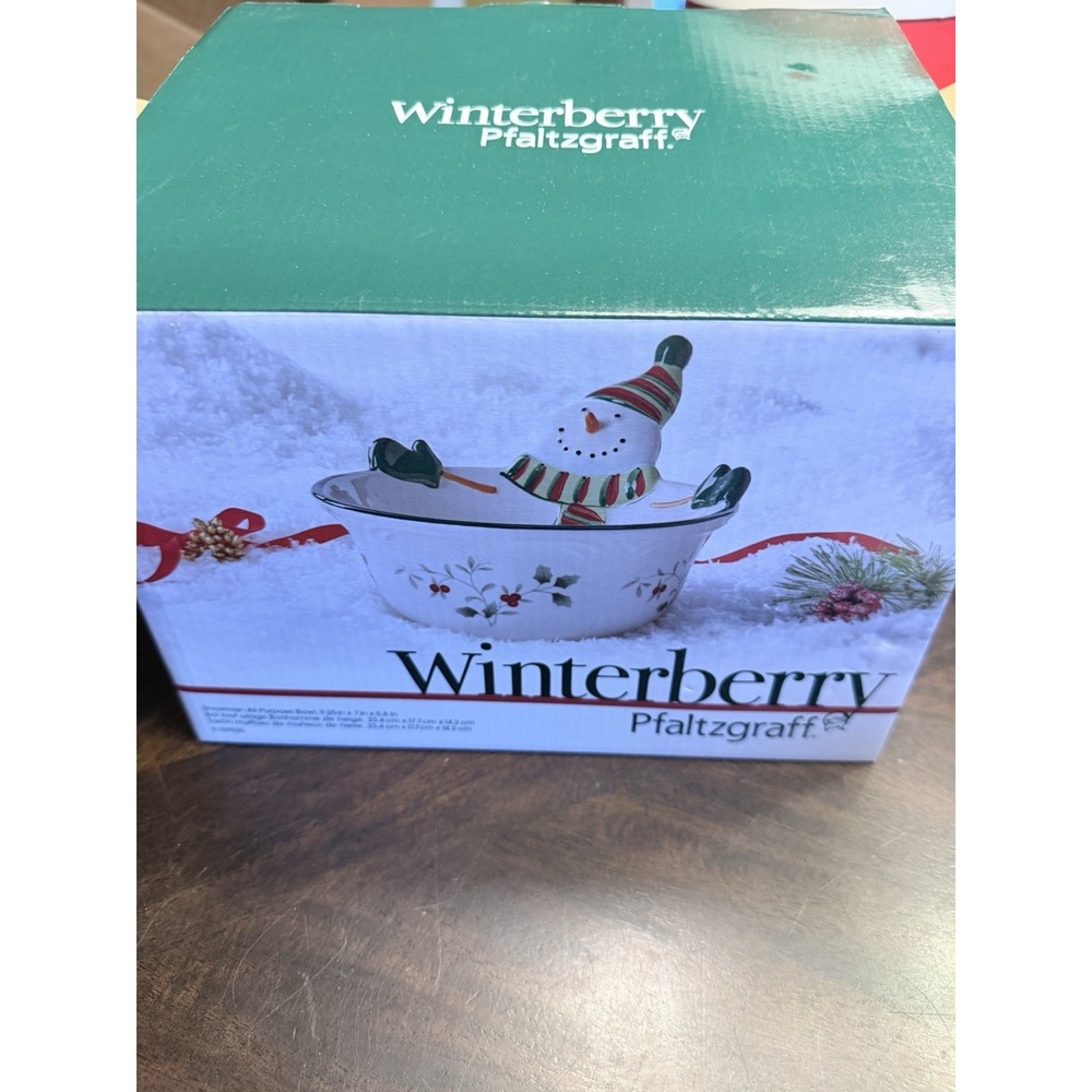 Pfaltzgraff Winterberry Snowman All-Purpose Bowl NIB